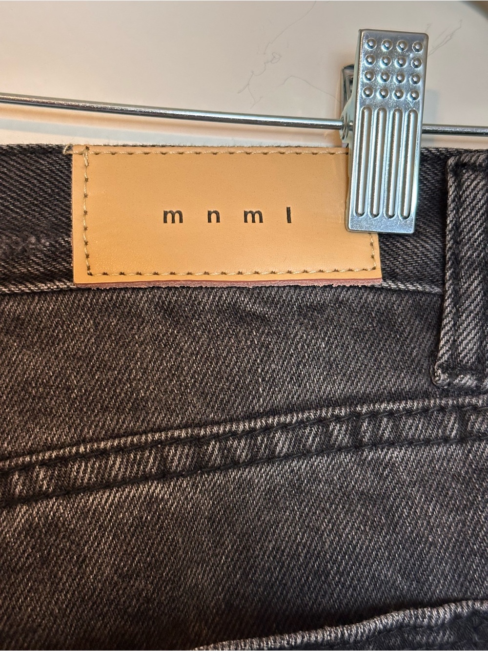 NWT mnml Bandana Patch Ultra Baggy Jeans Mens Size 31 Washed Black Distressed - Picture 5 of 10